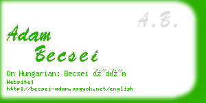 adam becsei business card